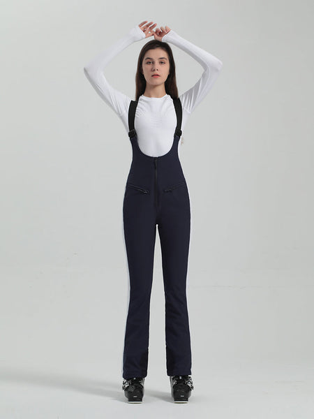 Gsou Snow Women's Multi-color Stretch Fabric Ski Bibs