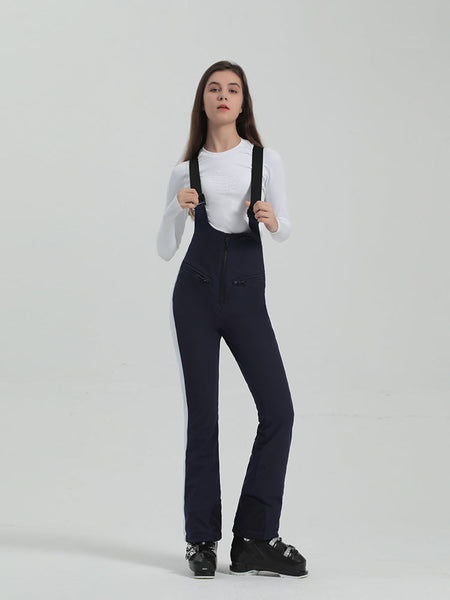 Gsou Snow Women's Multi-color Stretch Fabric Ski Bibs