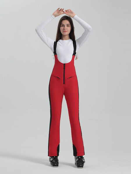 Gsou Snow Women's Multi-color Stretch Fabric Ski Bibs