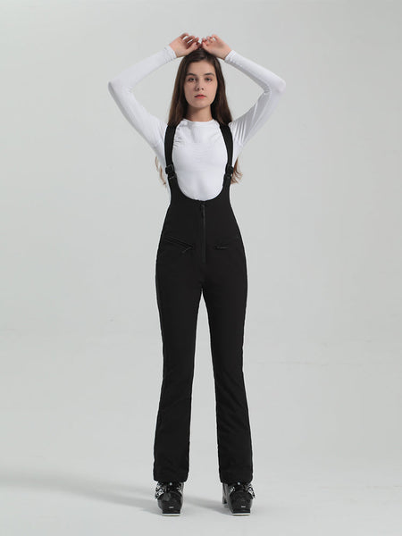 Gsou Snow Women's Multi-color Stretch Fabric Ski Bibs