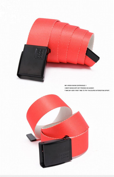 Fashion Reversible Web Belt Outdoor Orange Belt