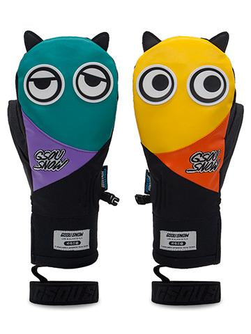 Cute Big Eyes Plush Men And Women Waterproof And Wear-Resistant Ski Gloves