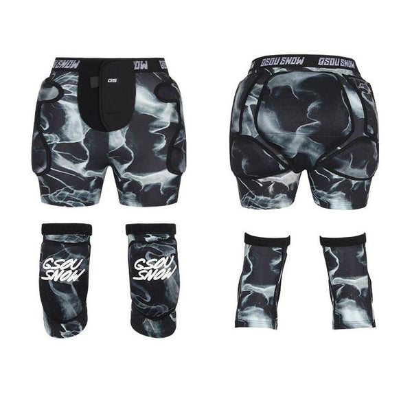 GsouSnow Smoked Ski protective shorts and knee pads set