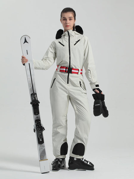 Gsou Snow Women's Unisex Solid Color One Piece Ski Suit