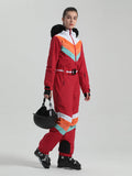 Gsou Snow Women's Unisex Color Block One Piece Ski Suit