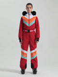 Gsou Snow Women's Unisex Color Block One Piece Ski Suit