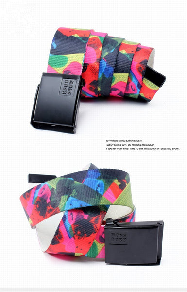 Unisex Webbing Belts Colorful Modern Nylon Outdoor Belt
