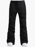 black warm windproof waterproof elastic women's ski pants / snow pants