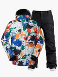 10K Windproof & Waterproof Ski Jacket and Pants Set Snow Suit Colorful Printed Ski and Snowboard Suit