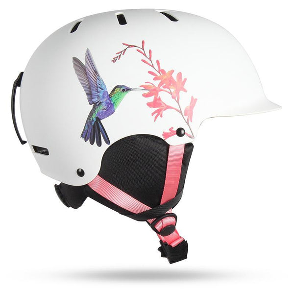GsouSnow Hummingbird Print Ski Helmet, Integrally Lightweight EPS Snowboard Ski Riding Protective Gear