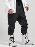 2023 new black windproof, warm, breathable, wear-resistant veneer beam leg ski pants