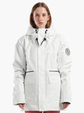 Womens White Ski Jacket 15K Windproof and Waterproof Snowboard Jackets