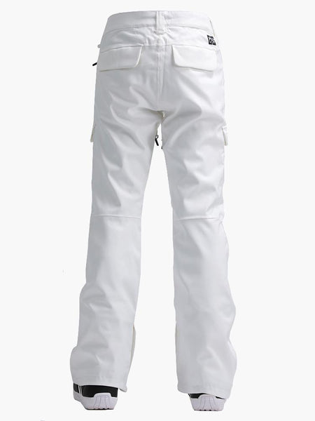 White warm waterproof elastic women's ski pants / snow pants