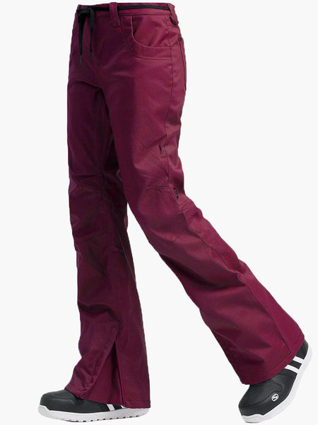 warm windproof waterproof elastic women's ski pants / snow pants
