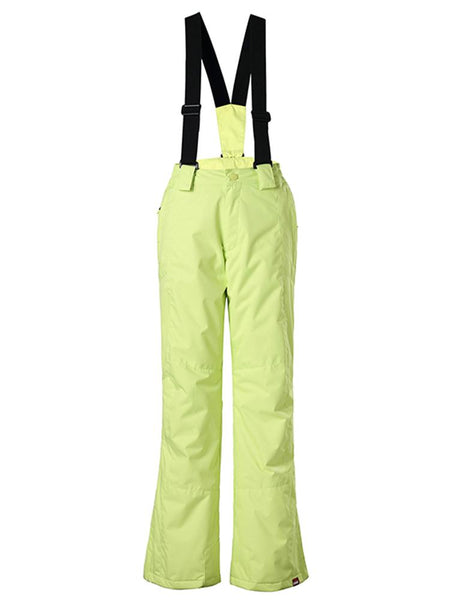 Kids Windproof Yellow Ski Hiking Suspender Snowboard Pants