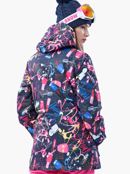 Womens Winter Snowboard Jacket.Environmentally friendly degradable fabric.10K Waterproof/10K Breathable
