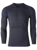 Winter Grey Men Ski Thermal Underwear Set Wicking Quick-drying