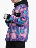 Unisex 2023 Purple Starry Sky Snow And Windproof Warm Double Board Veneer Snow Suit