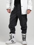 2023 new black windproof, warm, breathable, wear-resistant veneer beam leg ski pants