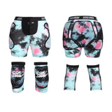 GsouSnow Pink Camo Ski protective shorts and knee pads set