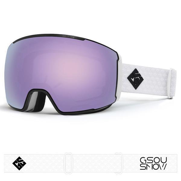 GsouSnow Purple Frameless Anti-fog Removable Lens Snowboard & Freestyle Ski Goggles