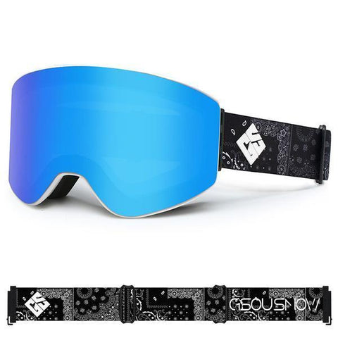GsouSnow Sky Blue Cylindrical Ski Goggles Anti-fog Snowboarding & Freestyle Ski Goggles