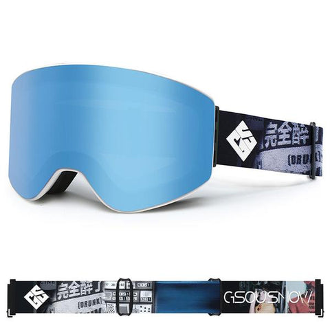 GsouSnowBlue Cylindrical Ski Goggles Anti-fog Snowboarding & Freestyle Ski Goggles
