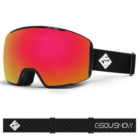 GsouSnow Red Frameless Anti-fog Removable Lens Snowboard & Freestyle Ski Goggles