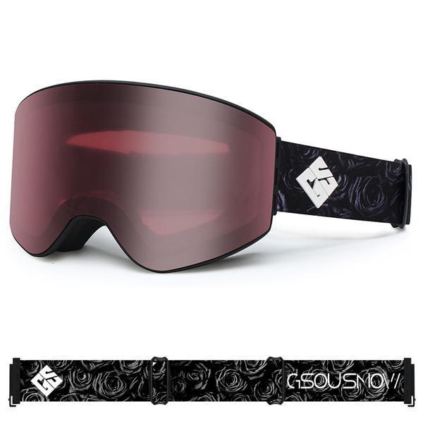 GsouSnow Wine Red Cylindrical Ski Goggles Anti-fog Snowboarding & Freestyle Ski Goggles