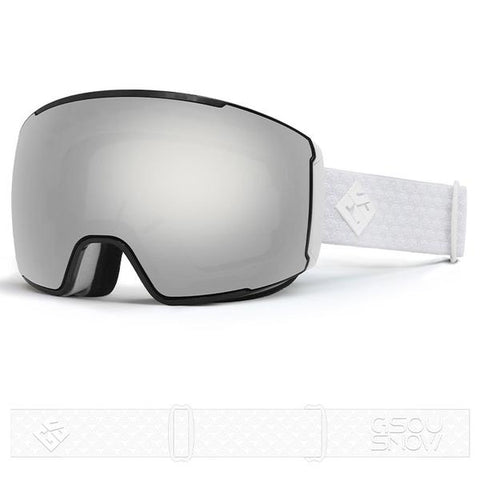GsouSnow Silver Frameless Anti-fog Removable Lens Snowboard & Freestyle Ski Goggles