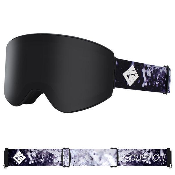 GsouSnow Black Cylindrical Ski Goggles Anti-fog Snowboard & Freestyle Ski Goggles