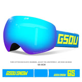 Ski Snowboard Goggles UV Protection Anti-fog Wide Spherical Lens